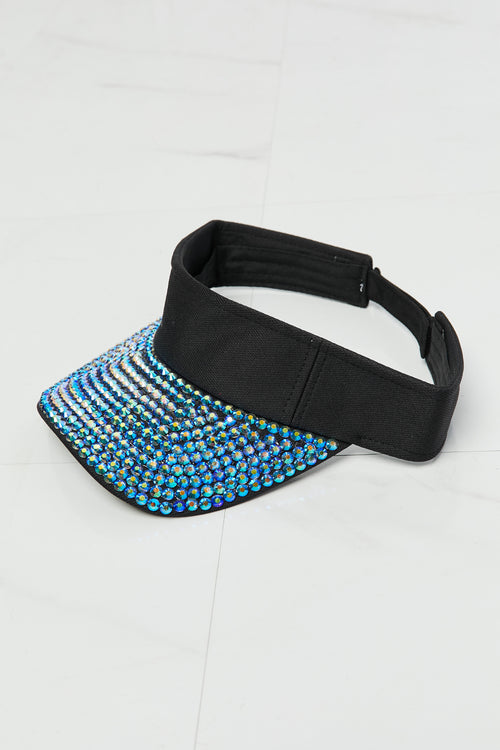 Fame's Rhinestone-Trimmed Sun Visor: Sparkling Sophistication