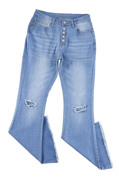 Sky Blue Retro Bell Bottom Denims