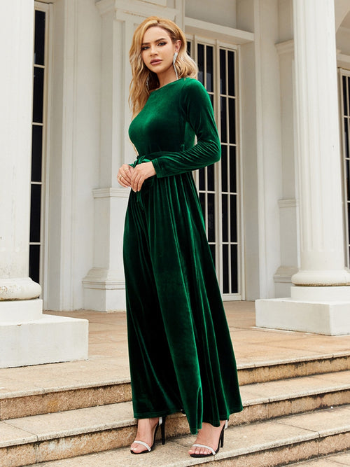 Sleek and Elegant Tie-Front Maxi Dress