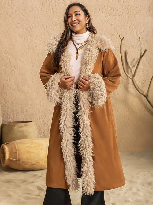 Enchanted Winter Embrace: Luxurious Plus Size Coat