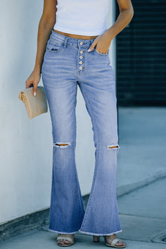 Sky Blue Retro Bell Bottom Denims