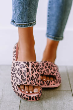 Pink Leopard Elegance Luxury Slip-On Slippers