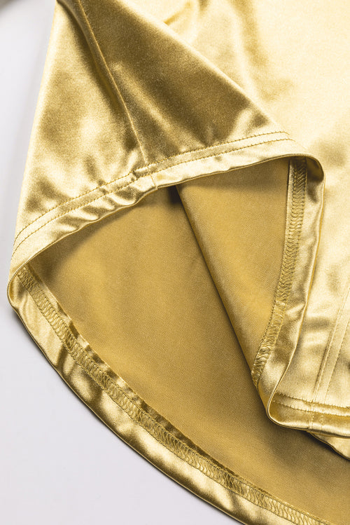 Gold Metallic Luster Chest Pocket Shirt