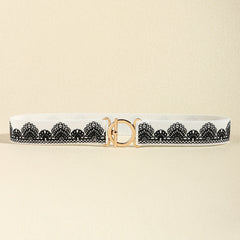 Elegant PU Toggle Clasp Elastic Belt: A Refined Adornment.