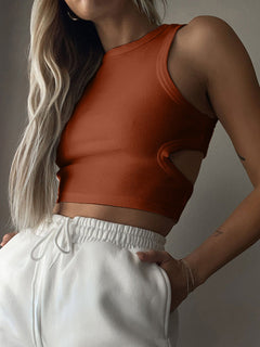 Allure Sheer Cutout Tank: Luxe Statement Piece