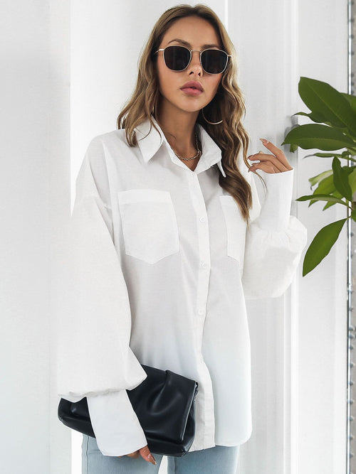 Elegant Lantern Sleeve Shirt - Luxurious Chic!