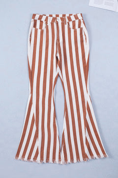 Fringed Striped Bell Bottoms: Style & Comfort! 🌸👖