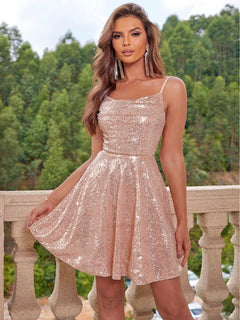 Sequin Tie Back Cami Dress: Sheer Elegance