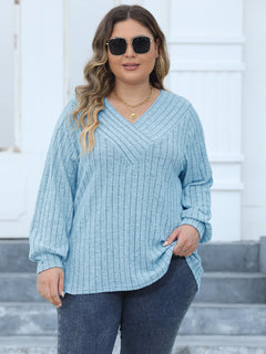 Enchanted Elegance Ribbed V-Neck Sweater 💖