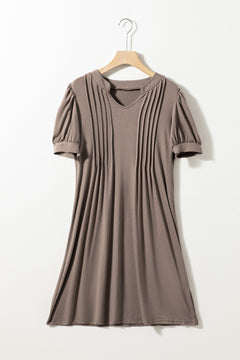 Desert Palm Elegance Pleated Shift Dress