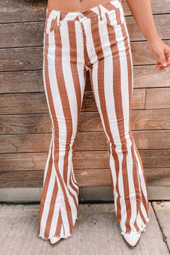 Fringed Striped Bell Bottoms: Style & Comfort! 🌸👖