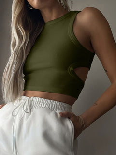 Allure Sheer Cutout Tank: Luxe Statement Piece