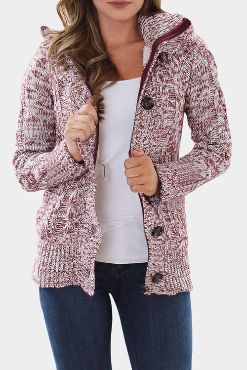 Charming Cable Knit Hooded Cardigan for Cozy Days