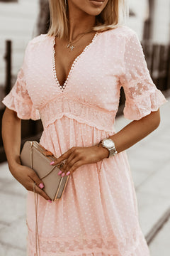 Sophisticated Swiss Dot Lace Maxi Dress