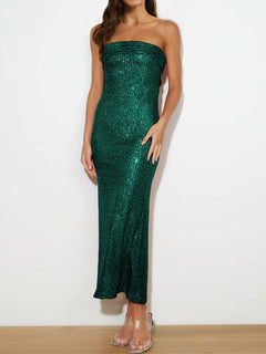 Elegant Sequin Tube Dress with Cutout Detail