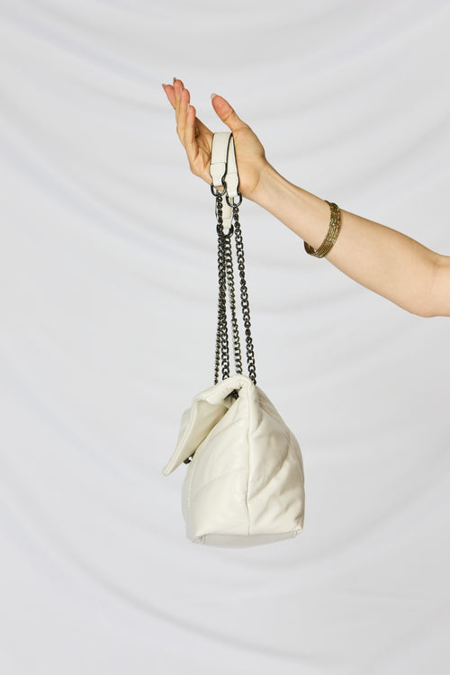 The Elegant Faux Leather Chain Handbag