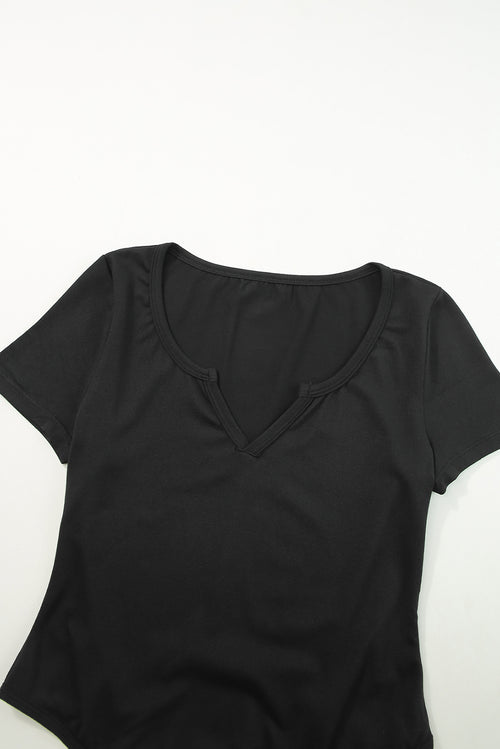 Chic Black V-Neck Bodysuit: Effortless Elegance