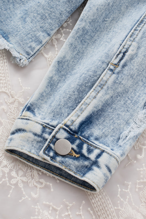 Blue Distressed Denim Jacket: Elevate Your Style!