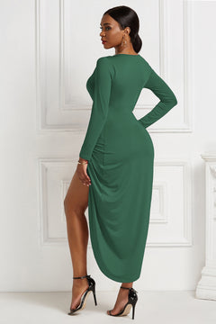 Elegance Elevated Ruched High-low Dress