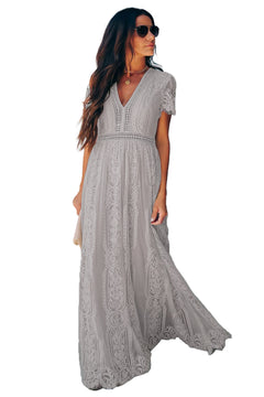 Pink Blue Fill Your Heart Lace Maxi