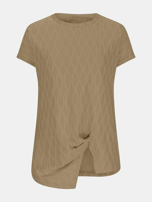 Luxurious Sheer Ruched T-Shirt - Effortless Elegance