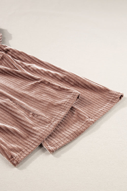 Whimsical Dusty Pink High Waist Flare Pants