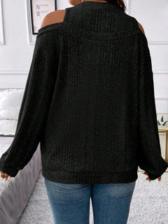 Stay Stylishly Warm with Cold Shoulder Sweater