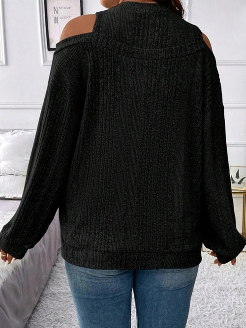 Stay Stylishly Warm with Cold Shoulder Sweater