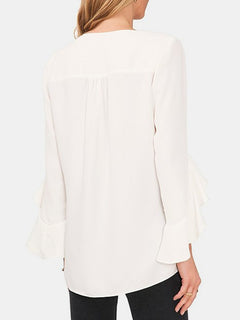 Ethereal Elegance Sheer Sleeved Blouse