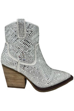 Opulent White & Silver Rhinestone Western Boots