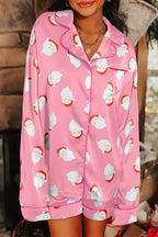 Pink Santa Claus Satin Dream Pajama Set