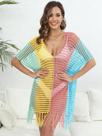 Enchanted Sunset Dream: Graceful Fringe Cover-Up