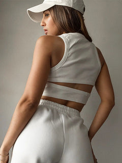 Allure Sheer Cutout Tank: Luxe Statement Piece