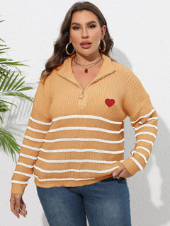 Eternal Elegance: Plus Size Striped Sweater