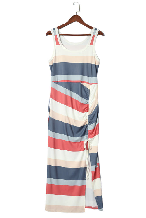 Stripe Colour Block Ribbed Dress: Versatile Elegance