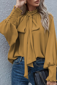 Get Noticed in Jungle Green Frilled Blouse