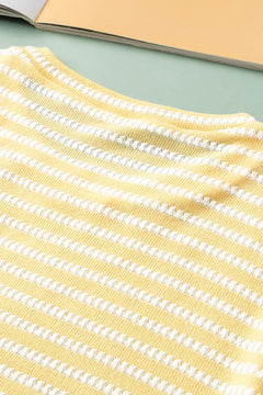 Enchanted Sunlight: Romantic Yellow Stripe Jumper