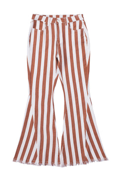 Fringed Striped Bell Bottoms: Style & Comfort! 🌸👖