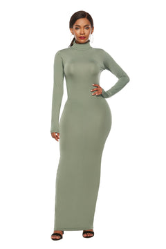 Elegant Maxi Dress with Mock Neck Sophistication