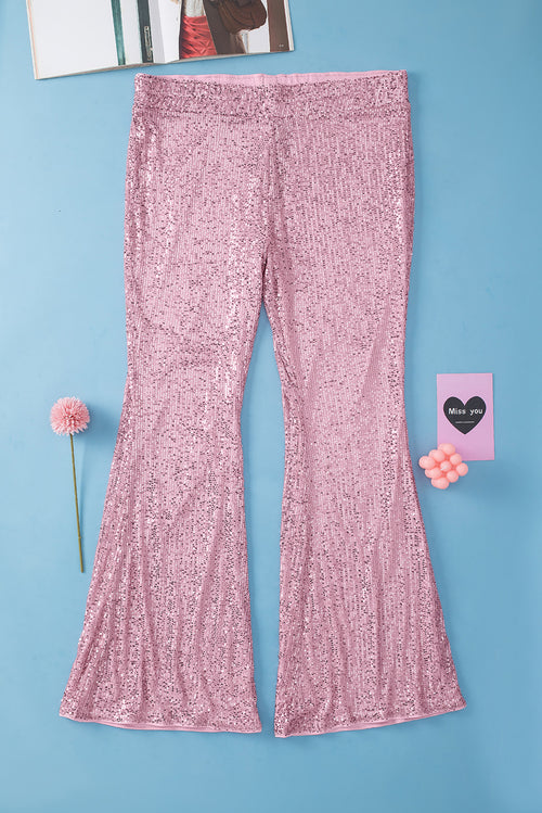 Enchanted Pink Sequin Dream Pants: Radiant Romance