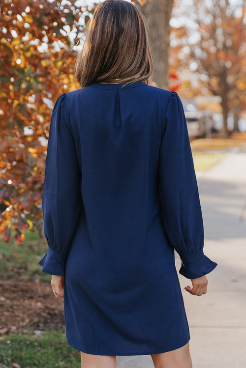 Elegant Green Shirt Dress with Ruffled Sleeves