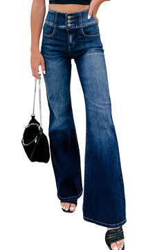 Tina Lauren Wide Waistband Flare Jeans