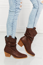 Luxuriously Elegant Brown Scrunch Cowboy Boots