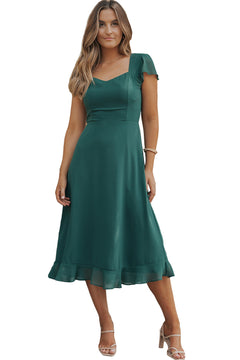 Sophisticated Sea Green Elegance Midi Dress