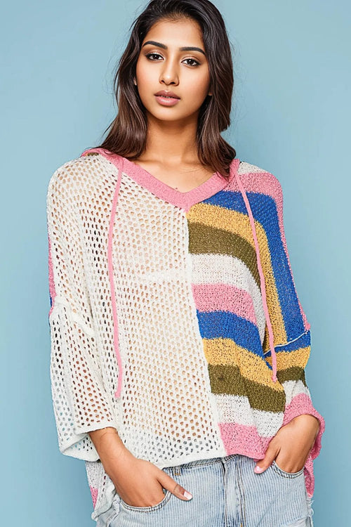 Elegance Redefined: Colour Block Knit Perfection