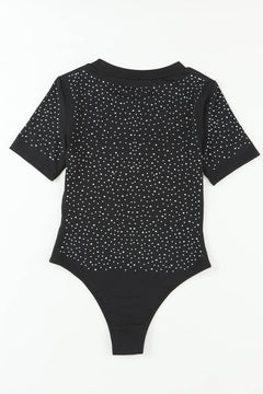 Sparkle & Shine Black Rhinestone Bodysuit