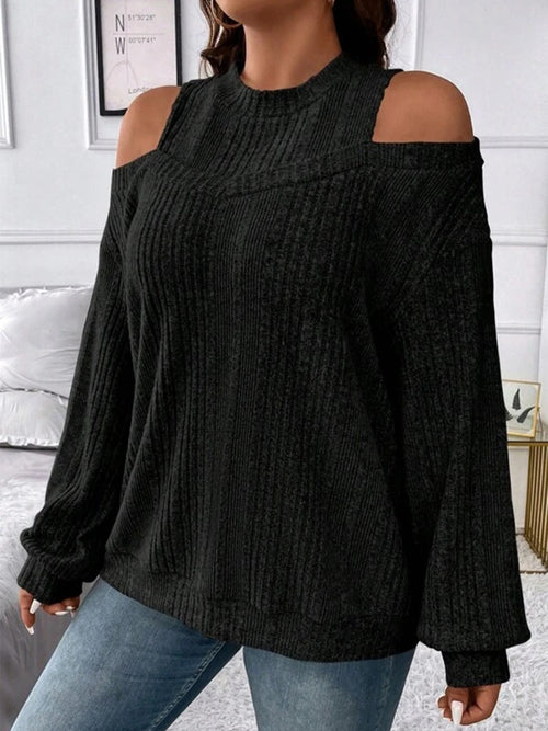 Stay Stylishly Warm with Cold Shoulder Sweater