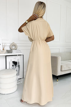 Elegant Surplice Slit Maxi Dress: Timeless Elegance