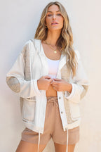 Beige Patchwork Dreams Hooded Jacket