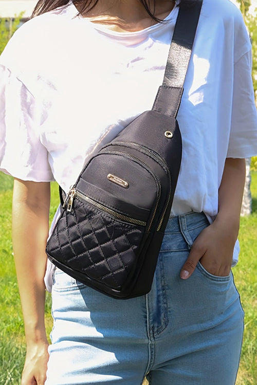Quilted Chest Bag: Black Elegance Personified